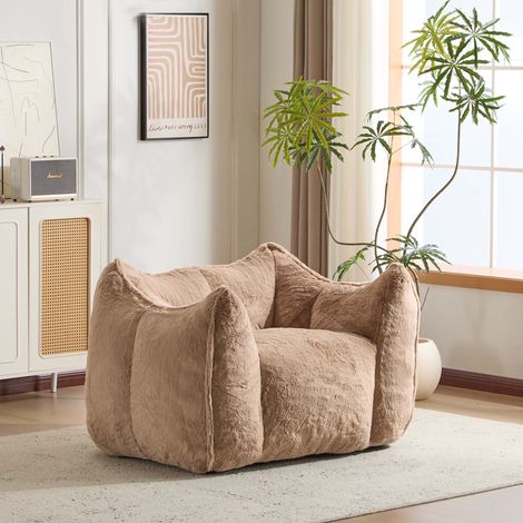 Teddyplüsch-3-Sitzer-Sofa mit Stauraum, Kopfstütze & 270° Dreh-Beistelltisch, 207,5x80x87 cm, Grau (1/5)