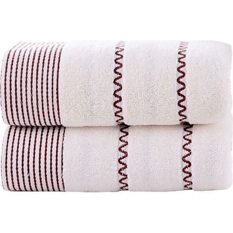 Lot de 2 serviettes de toilette en coton pour salle de bain, serviette douce pour hôtel, bain, cuisine, lot de 2, 33 x 73 cm