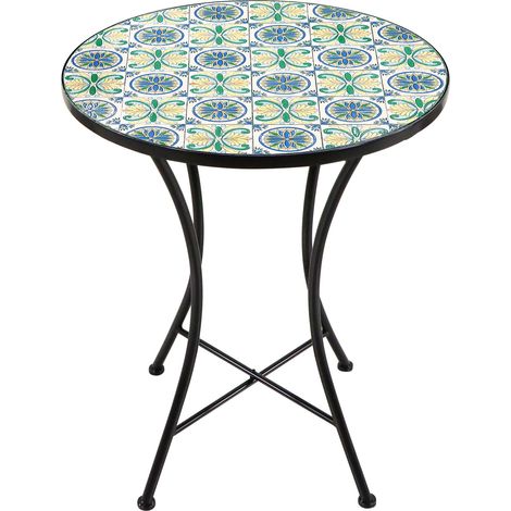 Axi Amélie Table Bistrot, Bleue/Jaune Salon De Jardin Bistrot, Table Bistrot Mosaique Pour Jardin/Balcon/Terrasse