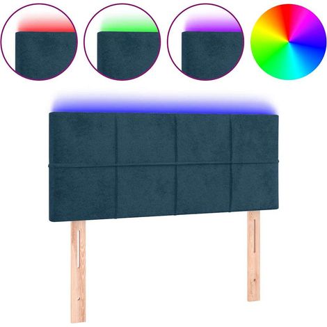 Maison Exclusive - Tête de lit à LED Bleu foncé 80x5x78/88 cm Velours (1/5)