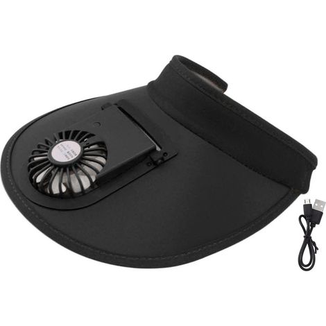 Chapeau de ventilateur pour femmes et enfants, protection solaire sur grande surface, 3 vitesses, vitesse du vent, refroidissement rechargeable par USB, avec voyage en plein air en été, noir. (1/5)