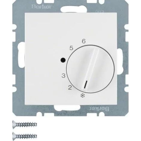 Berker S1 B3 B7  Piastra termostato con interruttore lucido bianco polare 20268989