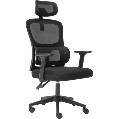 Office Computer Chair Mesh Ergonomic Lumbar Support with 3D Armrest Headrest (1/5)