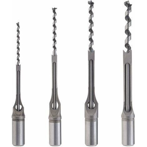 BUNTHAUS 4pcs Kit de Forets à Trou Carré pour Travail du Bois, Ensemble de Ciseaux à Mortaiser en Bois 6,4mm / 8mm / 9,5mm / 12,7mm pour Charpenterie Construction Décoration Industrie (1/5)