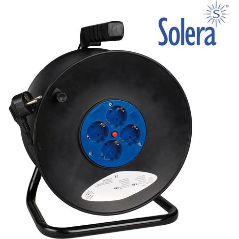 Kabeltrommel 25 m 3 x 1,5 mm mit 4 bipolaren Ausgängen mit T/TL Solera 7425/2