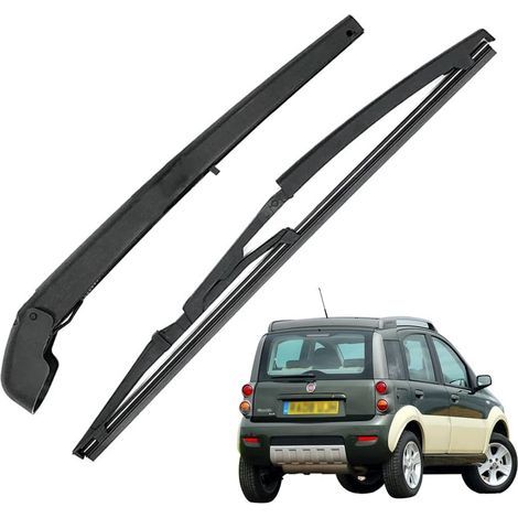 Bras Essuie Glace Arrière et Balai Essuie Glace, Arrière de Bras d'Essuie-Glace en Caoutchouc Naturel Toutes Saisons Kit Remplacement pour FIAT Panda 169 2003-2010 (1/5)