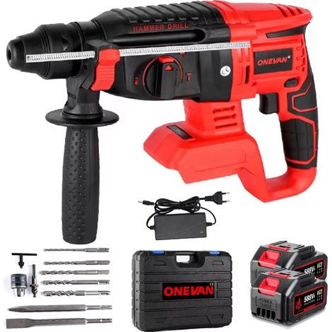Perforateur burineur sans fil 2000W Brushless Makita 18V, avec 2 batteries + 10 accessoires (1/5)