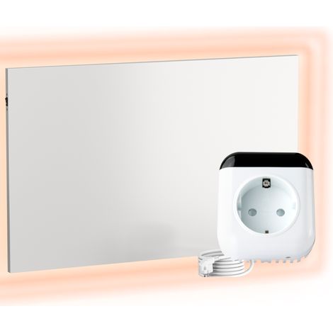 UMBRELLA® Infrarot Wandheizung mit Thermostat [FERNBEDIENUNG + WIFI STEUERUNG] – Infrarotheizung Wandmontage Heizkörper – Carbon Crystal Infrarot Paneel App steuerbar – (Modell TH70 WIFI - 700W)