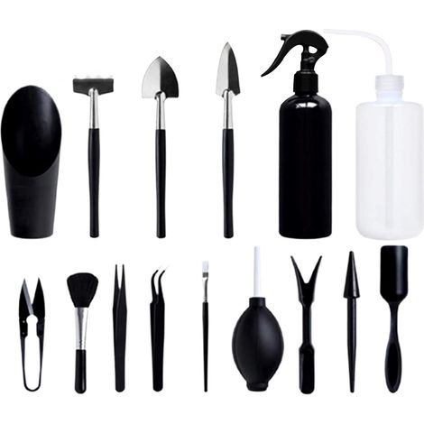 Lot de 15 Mini Outils de Jardin pour Plantes succulentes, Transplantation à la Main, Outils de Jardinage Miniatures, kit de Cactus (1/5)