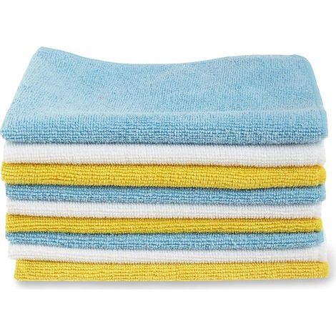 Washable and Reusable Microfiber Cleaning Cloths, Pack of 12, Multi, 30.5 cm x 40.5 cm (1/3)