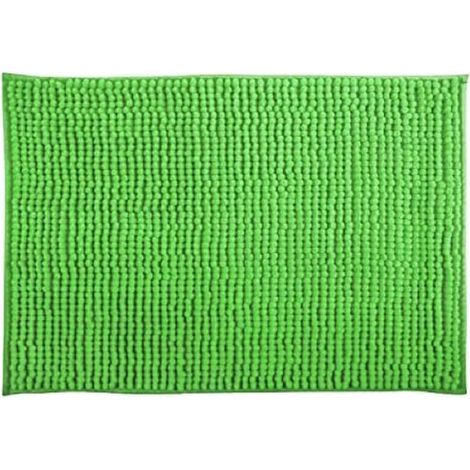 1 Tapis De Bain Microfibre Chenille 40x60 Cm Vert Basil Antidérapant Lavable Salle De Bain (1/5)