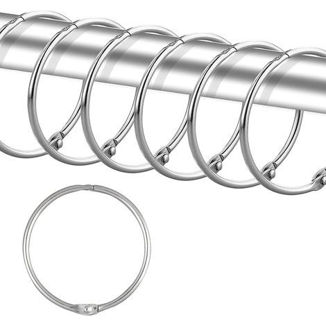 Anneaux Pour Rideau De Douche - Métal Chromé Anti-Rouille - Diamètre 5 cm - Forme Ronde O - Convient Tige Standard 2 À 3.2 cm - Lot De 20 (1/4)