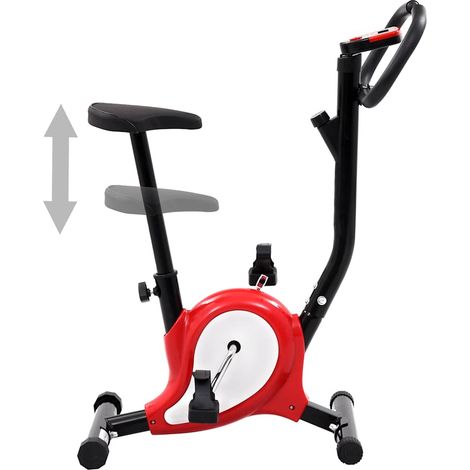 vidaXL Bicicleta estática con resistencia de cinta roja (1/2)