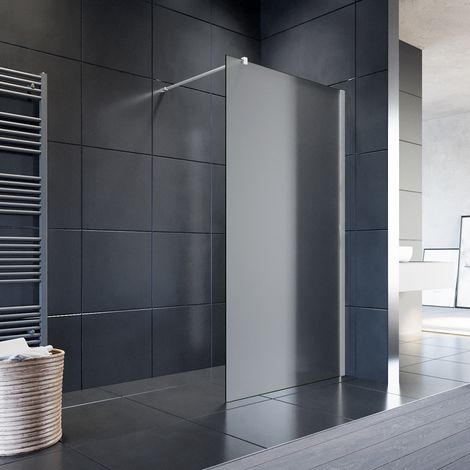 SONNI 140x200 cm doccia a parete con stabilizzatore in vetro satinato da 8 mm con nano-rivestimento (1/5)