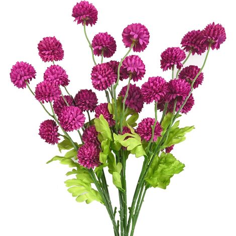 Pack of 6 x 50cm Dahlia Pompom Pink Artificial Stem