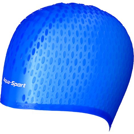 CUFFIA IN SILICONE AQUA-SPORT BLU ROYAL PER CAPELLI LUNGHI AS1263
