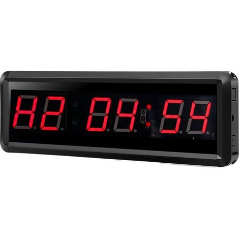 Grande horloge LED numérique surdimensionnée 1.5 Pouces Programmable Télécommande LED Minuterie Intervalle Minuterie Garage Minuterie Entraînement Sportif Horloge Gym Minuterie Étagère ou support mura (1/5)