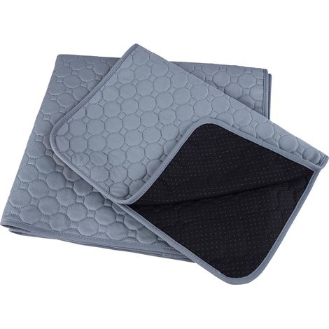 Tapis d'apprentissage lavables et réutilisables pour chiots, tapis d'éducation canine, tapis de propreté pour chiots, tapis pour animaux de compagnie, tapis pour chien (lot de 2) - Gris - 60 x 45 cm (1/3)