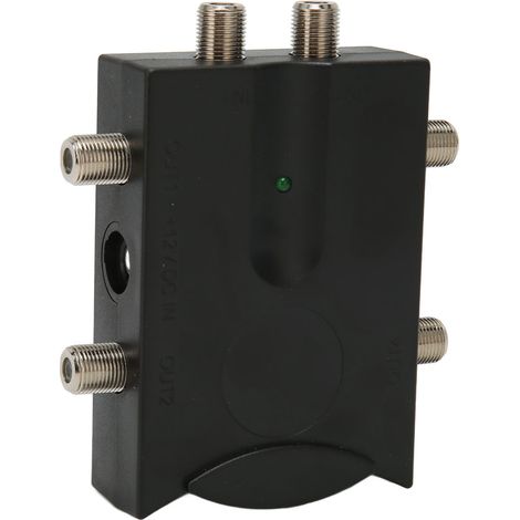 Amplificateur de Signal TV Haute Puissance 2 Entrées 4 Sorties pour Antenne Numérique et Câble