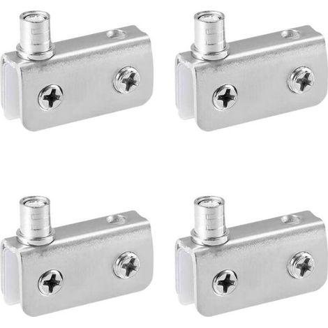Pack of 4 Glass Door Pivot Hinges, Stainless Steel, Fits 5-8mm Glass (1/5)