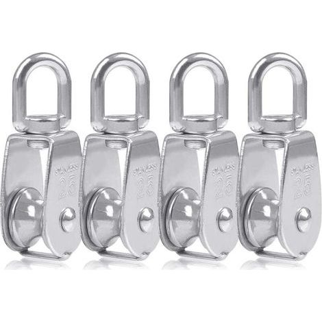 4 Pcs Blocs Monobloc en Acier Inoxydable 304, Grue pour Poulie M25, Charge Pivotante de 150 kg (1/4)