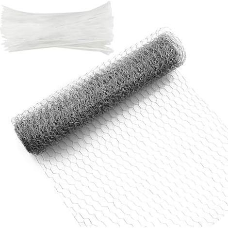 Grillage de lapin galvanisé,0.4 x 7m Grillage pour lapin,Galvanisé Grillage à Poule,Treillis métallique à mailles fines, Adaptée à la clôture d'élevage Volailles et à la décoration de la Maison (1/5)