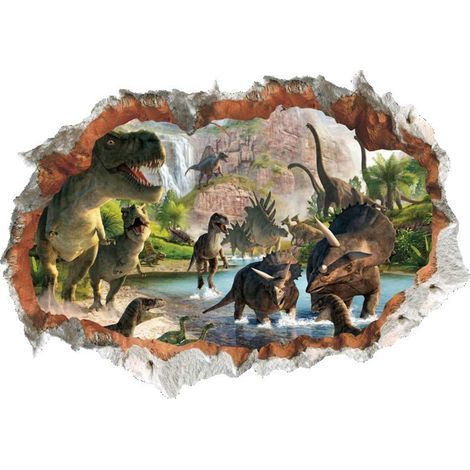 PVC-Wandaufkleber, abnehmbarer 3D-Dinosaurier-Wandaufkleber, Dinosaurier-Aufkleber für Kinder (1/5)