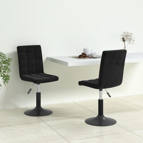 Chaises pivotantes de salle à manger 2 pcs Noir Velours 59 (1/5)