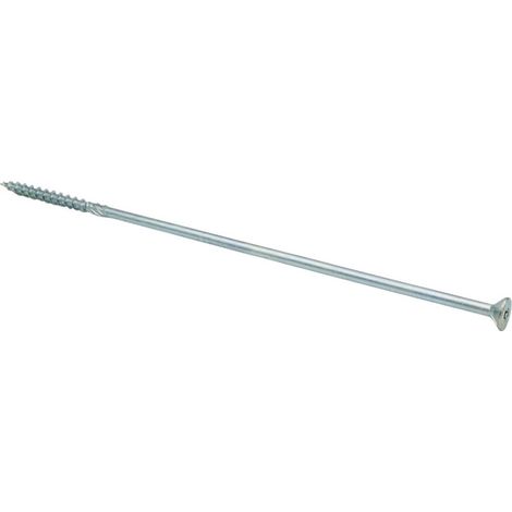 Vis charpente TEKOR Tête fraisée Cranté TORX T40 10X400 Filetée sur 80 Pointe antifendage type 17 Acier zingué - 1 pièce (1/5)
