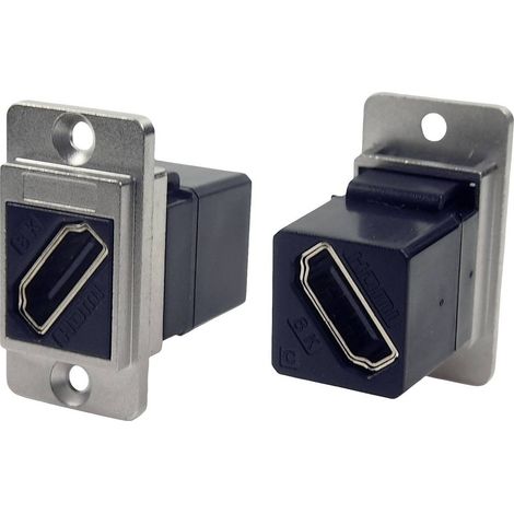 Cliff CP30788M Adattatore HDMI Presa Nickel, Nero 1 pz.