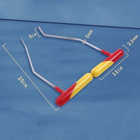 1 paire d'outils de réparation de bosses PDR pour carrosserie, poignées à double revêtement, leviers d'écartement de couche intermédiaire de forme irrégulière, barres de force, crochets. (1/5)