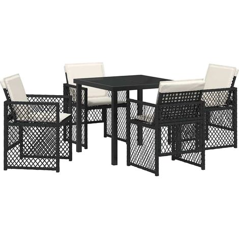 Maison Exclusive - Conjunto de Comedor de Jardín 5 uds. Negro rat (1/5)