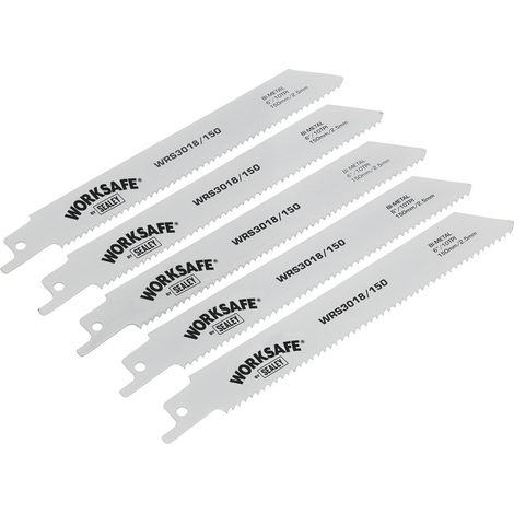 Sealey Worksafe&reg Reciprocating Saw Blade 150mm 10tpi - Pack of 5 WRS3018/150 (1/3)