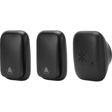 Sonnette sans fil auto-alimentée (1 récepteur, 2 boutons-poussoirs, sans piles) pour la maison (1/5)