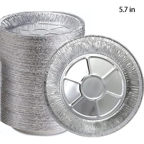 Ecleanfy - Moule à tarte en aluminium robuste, format standard, pour la cuisson et le service, lot de 60, 14,5 cm (5,7 po). (1/5)