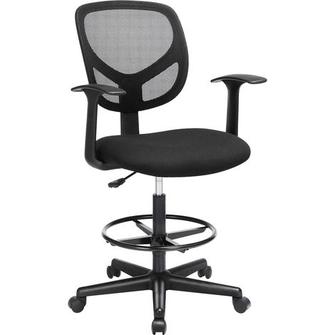 Songmics – Chaise de bureau ergonomique avec accoudoirs – Hauteur réglable 55-75 cm – Repose-pieds réglable – Capacité 120 kg – Maille respirante (1/5)