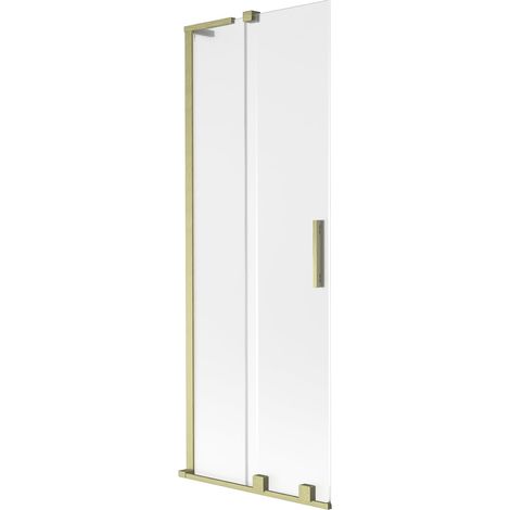 Mexen Velar L Badewannenabtrennung 2-flügelig, verschiebbar 70 x 150 cm, matt, gebürstetes Gold - 896-070-003-31-55 (1/5)