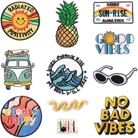 10 sommerliche Stickaufkleber
