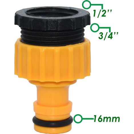 Adaptateur de robinet pour tuyau d'arrosage : raccord rapide, rallonge, coupleur, joint de réparation 25, 20 et 16 mm pour système d'irrigation. (1/5)