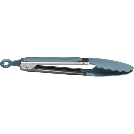 BURI Anrichtezange 27cm Servierzange Nudelzange Küchenzange Salatgreifer Grillzange - blau (1/2)