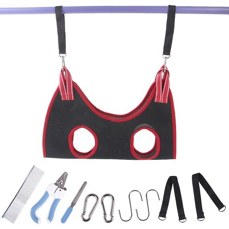 Kit de tonte pour animaux, hamac de toilettage confortable, coupe-ongles, peigne et mousqueton, multicolore (1/5)