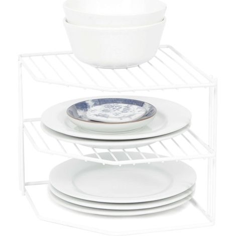 Étagère d'angle de cuisine à poser Perth en métal - COMPACTOR - 24 x 23 x H.20.3 CM - Blanc