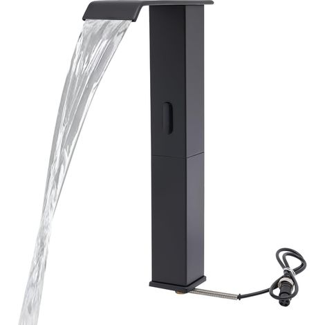 Mitigeur à capteur, 31 cm, laiton, noir, pour lavabo moderne (1/5)