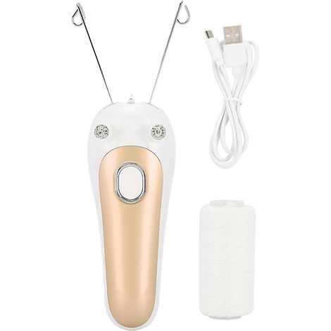 Épilateur électrique à fil, épilateur à fil physique pour le visage, les bras et les jambes, couleur or (1/5)