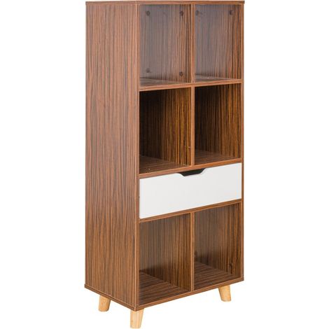 Mobiletto libreria studio con cassetto rovere scuro (1/5)