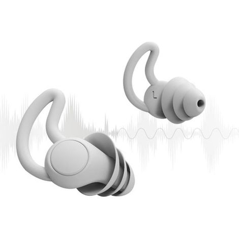Bouchons d'Oreilles Anti Bruit Sommeil Etanches en Silicone 33db antibruit Blocage du son les bouchons d'oreille Soft Sleep bouchons d'oreille réutilisables pour dormir, ronfler (2 paires) (1/4)