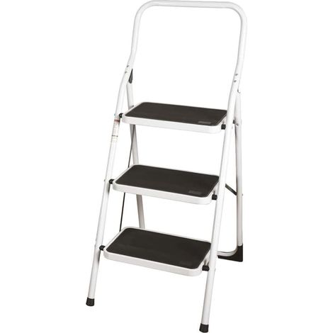 SCALA SCALETTA SGABELLO 3GRADINI METALLO CUCINA PIEGHEVOLE ANTISCIVOLO VERDELOOK (1/2)