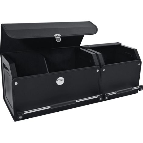 Auto Kofferraum Organizer mit Deckel, XXL Leder Aufbewahrungsbox, faltbar, Push-Pull Griff (1/5)