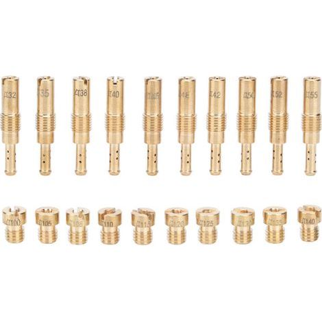 20-Piece Motorcycle Carburetor Jet Kit - JINFGERNE - Metal Main and Idle Jets, Compatible with PWK, CVK and PE (1/5)