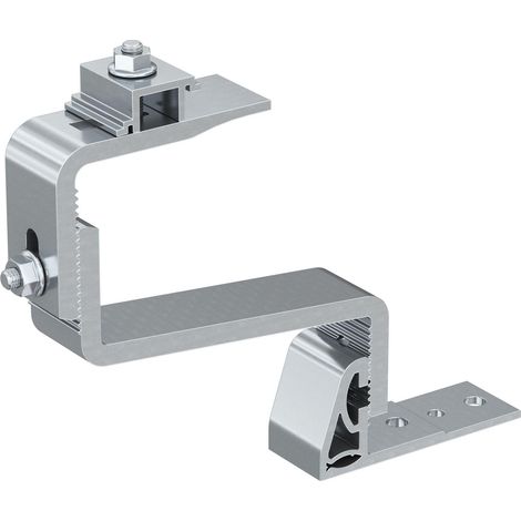 Fischer RH 52-67 H AL 10x Ganci in Alluminio per Tetti di Tegole, 3 Regolazioni, Innesto Orizzontale, per Profili Pannelli Solari Fotovoltaici, 571744 (1/4)